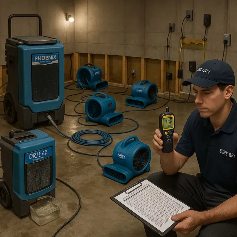 Structural Drying and Dehumidification process in Commerce, GA